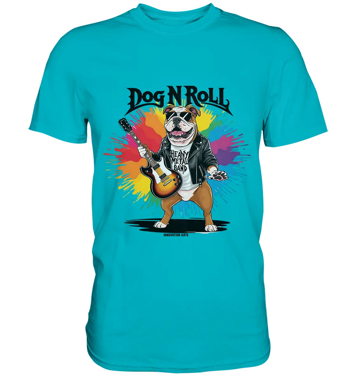 Heavy Metal Bulldogge – Rockig und cool! - Premium Shirt Bright Lights Arts