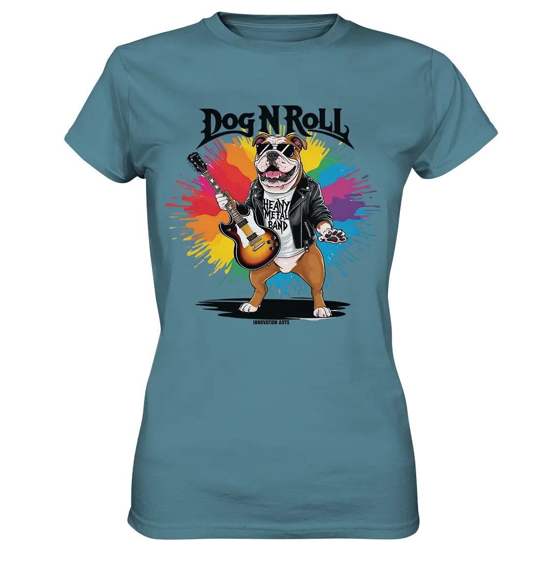 „Heavy Metal Bulldogge“ – Rockig und cool! - Ladies Premium Shirt Bright Lights Arts