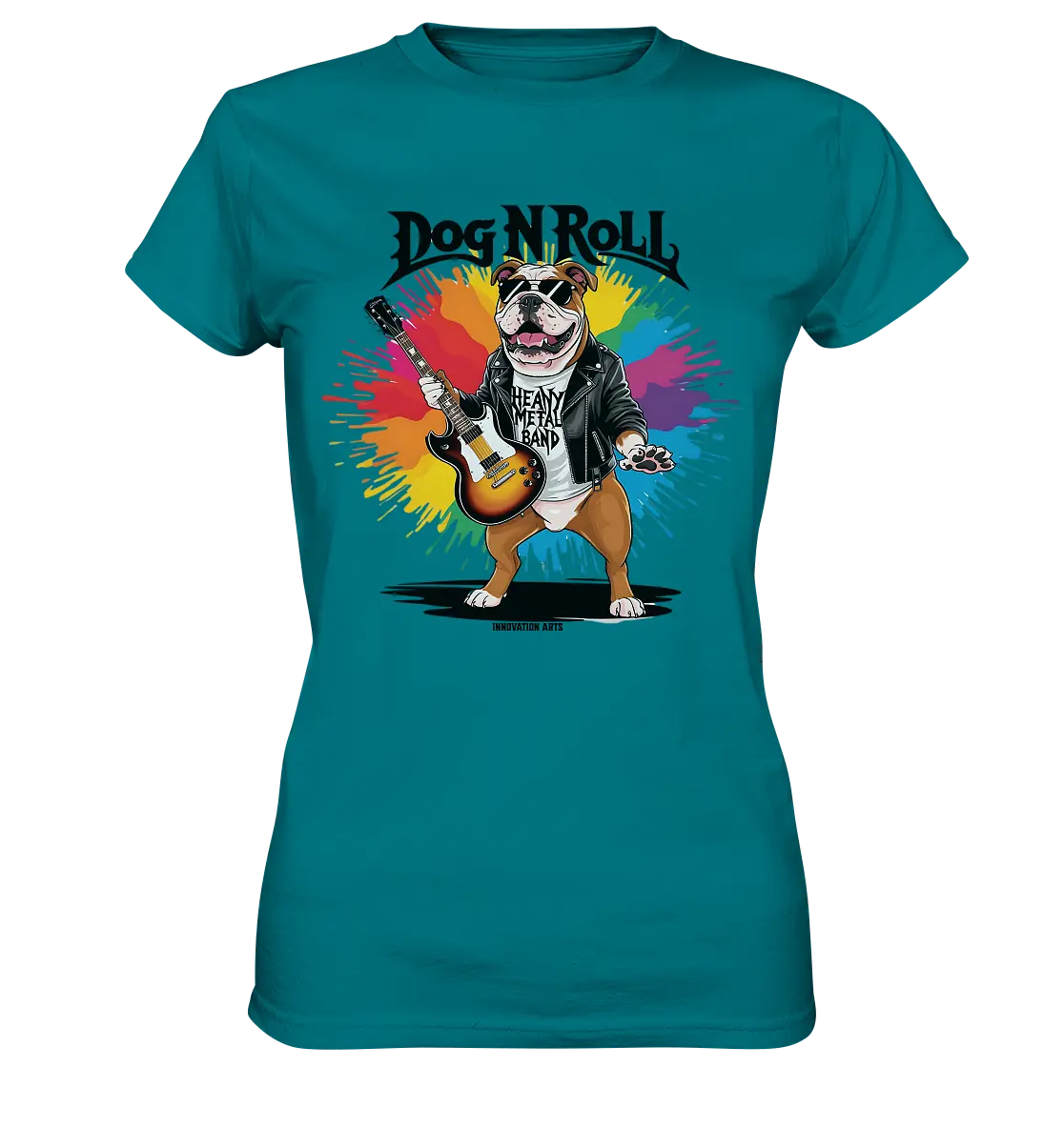 „Heavy Metal Bulldogge“ – Rockig und cool! - Ladies Premium Shirt Bright Lights Arts