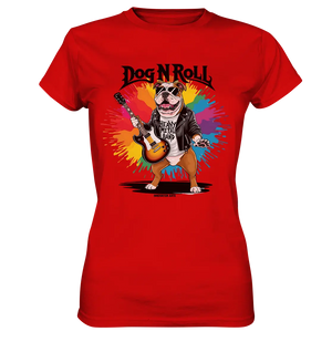 „Heavy Metal Bulldogge“ – Rockig und cool! - Ladies Premium Shirt Bright Lights Arts