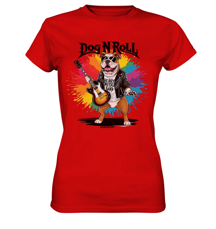 „Heavy Metal Bulldogge“ – Rockig und cool! - Ladies Premium Shirt Bright Lights Arts