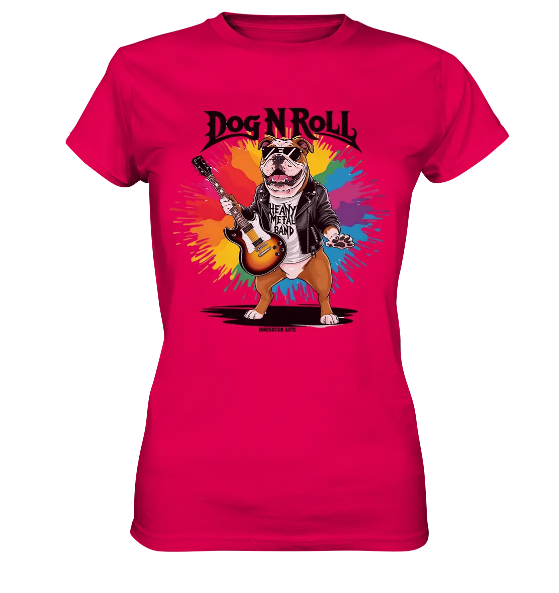 „Heavy Metal Bulldogge“ – Rockig und cool! - Ladies Premium Shirt Bright Lights Arts
