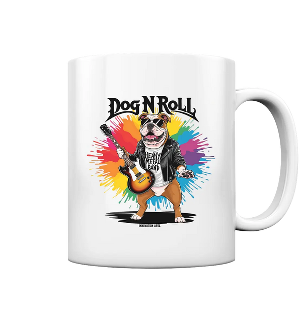 „Heavy Metal Bulldogge“ – Rockig und cool! - Tasse glossy Bright Lights Arts
