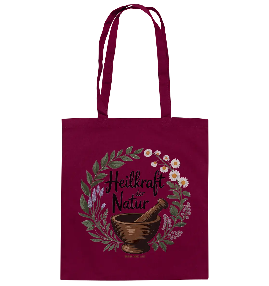Heilkraft der Natur – Pflanzliches Logo - Baumwolltasche Bright Lights Arts