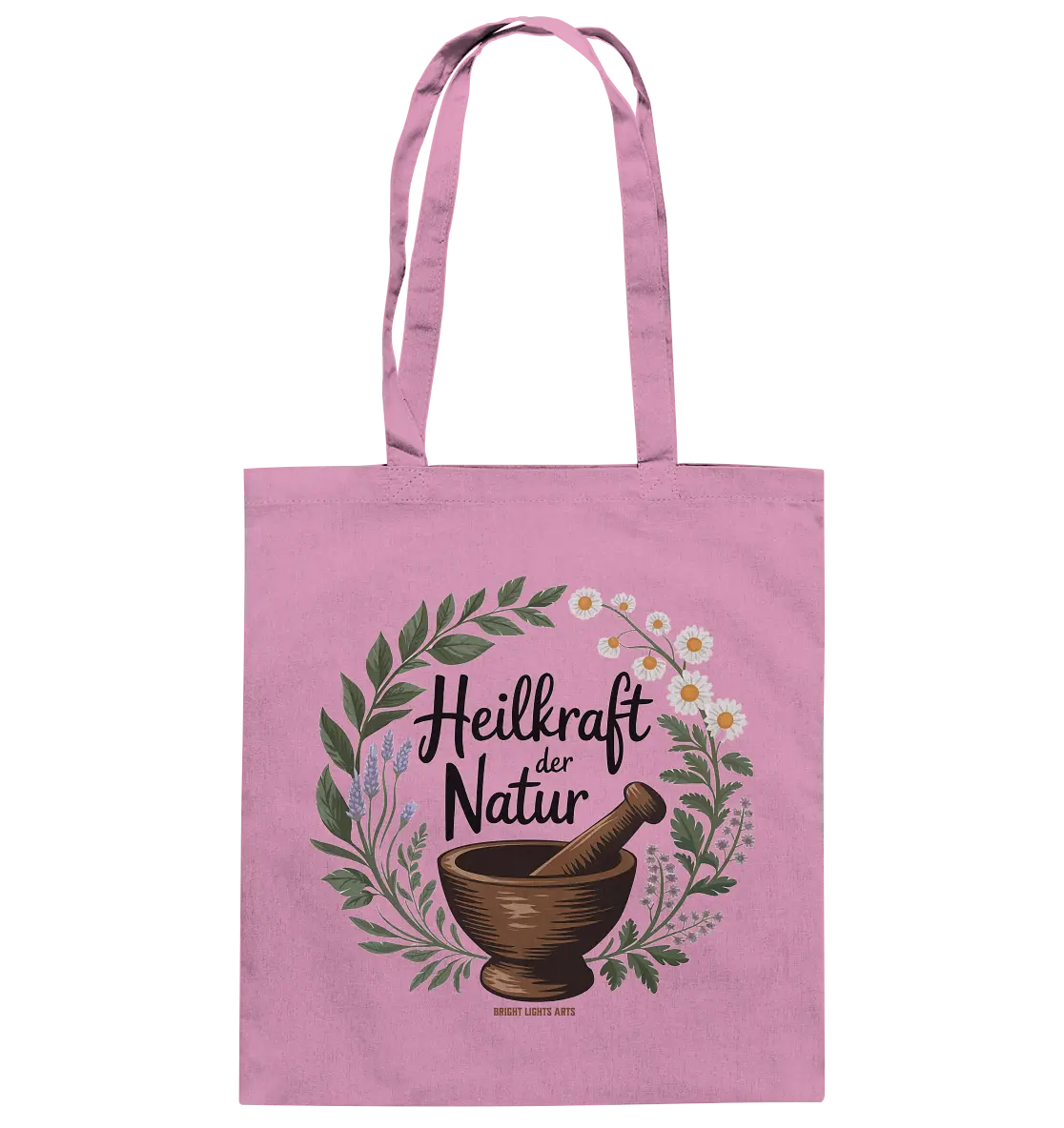 Heilkraft der Natur – Pflanzliches Logo - Baumwolltasche Bright Lights Arts