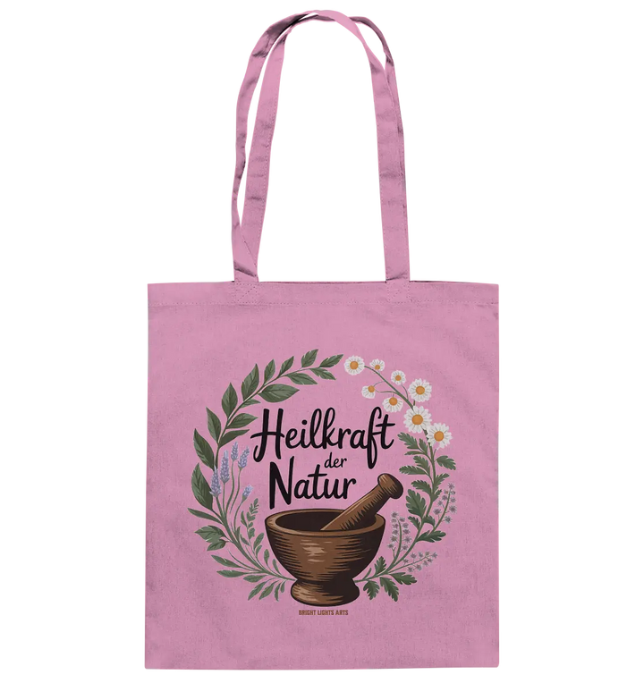 Heilkraft der Natur – Pflanzliches Logo - Baumwolltasche Bright Lights Arts