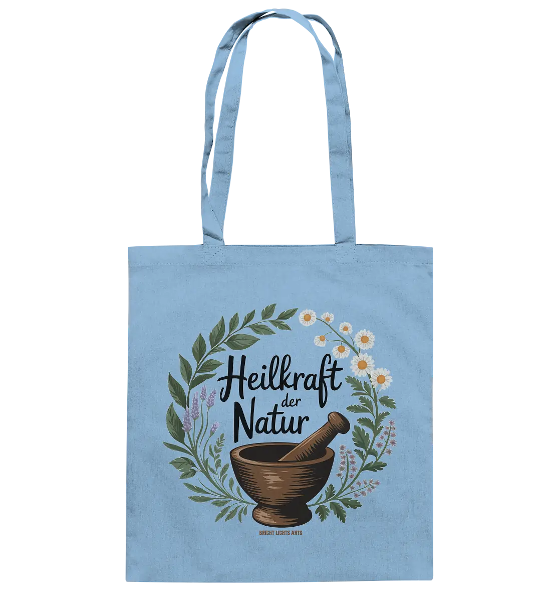 Heilkraft der Natur – Pflanzliches Logo - Baumwolltasche Bright Lights Arts