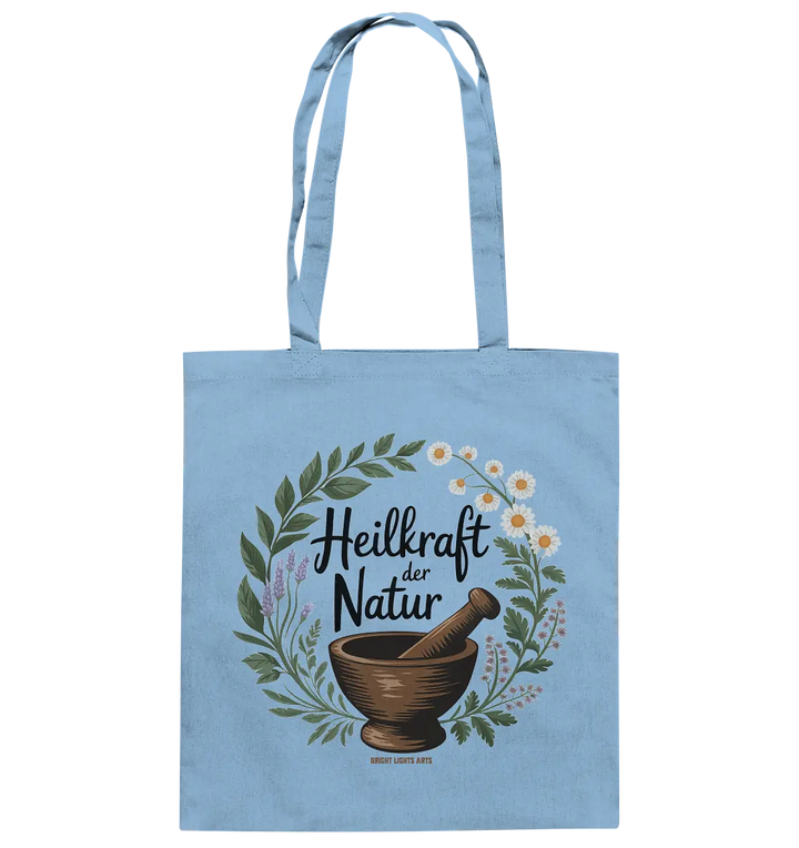 Heilkraft der Natur – Pflanzliches Logo - Baumwolltasche Bright Lights Arts