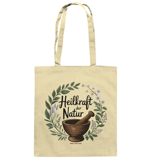 Heilkraft der Natur – Pflanzliches Logo - Baumwolltasche Bright Lights Arts