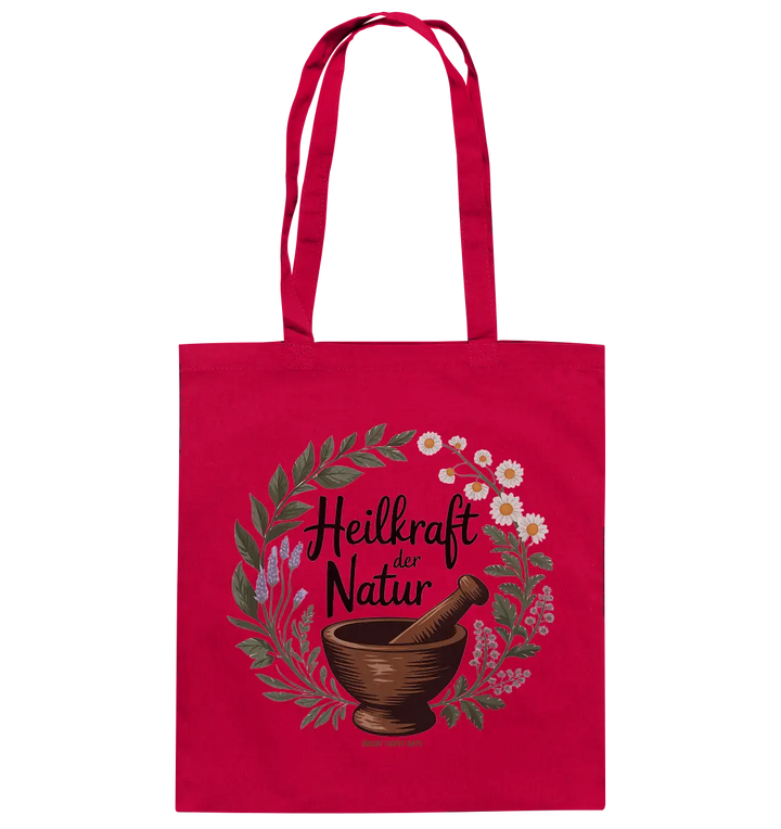 Heilkraft der Natur – Pflanzliches Logo - Baumwolltasche Bright Lights Arts