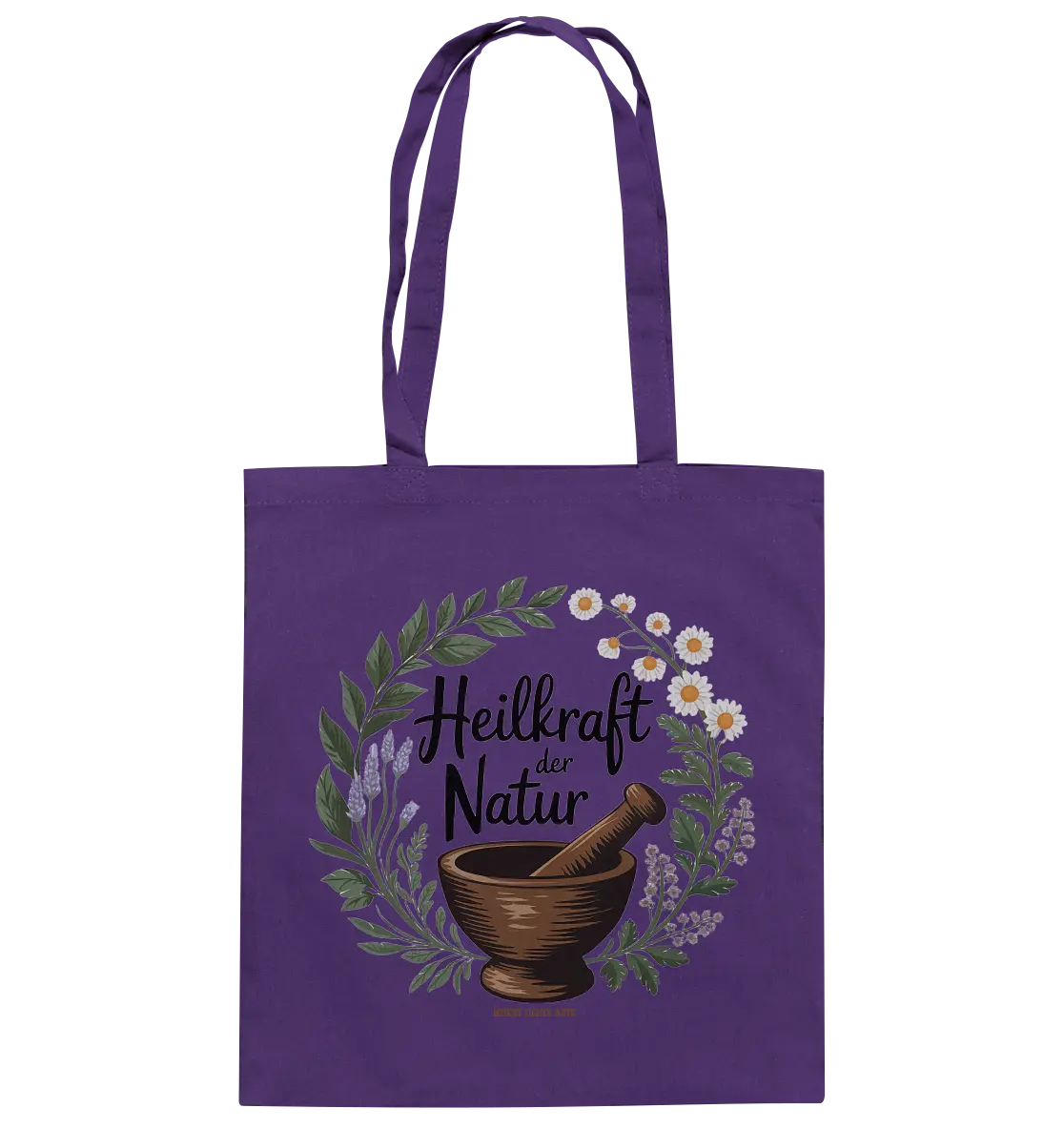 Heilkraft der Natur – Pflanzliches Logo - Baumwolltasche Bright Lights Arts