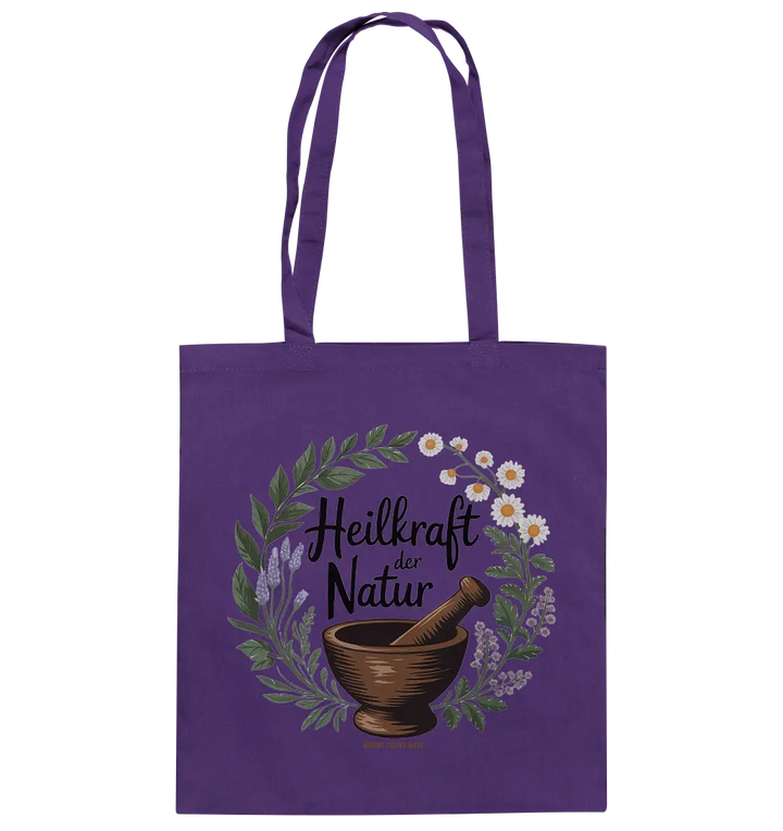 Heilkraft der Natur – Pflanzliches Logo - Baumwolltasche Bright Lights Arts