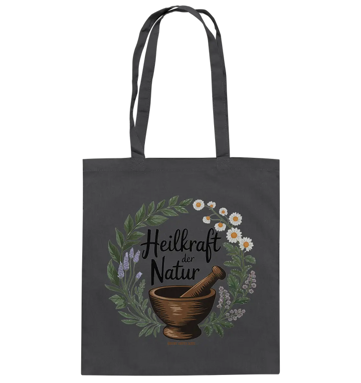 Heilkraft der Natur – Pflanzliches Logo - Baumwolltasche Bright Lights Arts