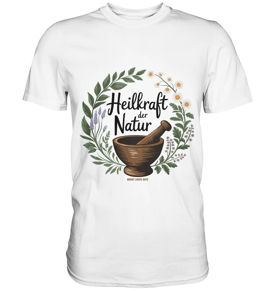 Heilkraft der Natur – Pflanzliches Logo - Premium Shirt Bright Lights Arts