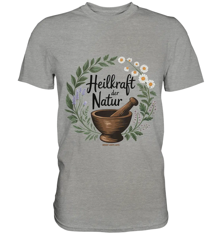 Heilkraft der Natur – Pflanzliches Logo - Premium Shirt Bright Lights Arts