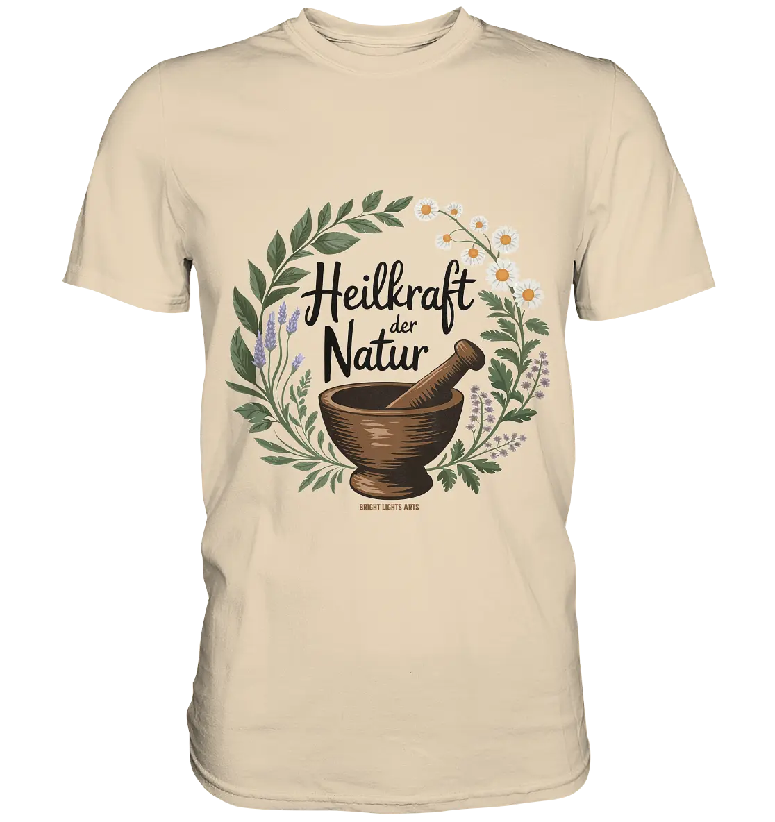 Heilkraft der Natur – Pflanzliches Logo - Premium Shirt Bright Lights Arts