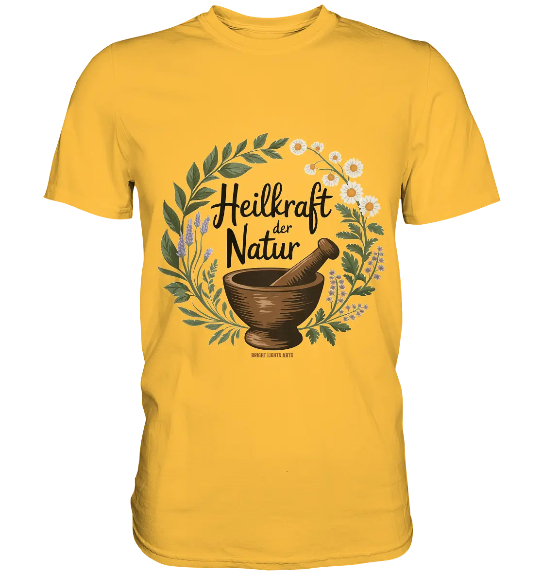 Heilkraft der Natur – Pflanzliches Logo - Premium Shirt Bright Lights Arts