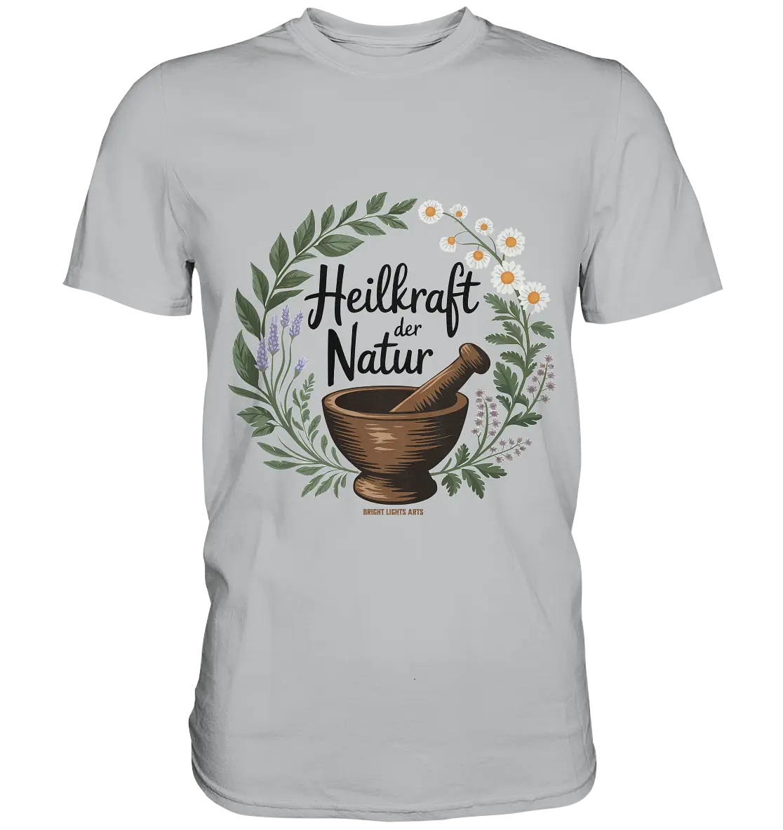 Heilkraft der Natur – Pflanzliches Logo - Premium Shirt Bright Lights Arts