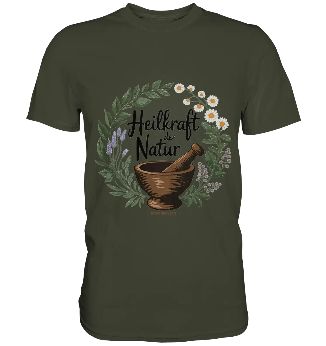 Heilkraft der Natur – Pflanzliches Logo - Premium Shirt Bright Lights Arts