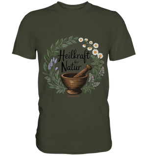 Heilkraft der Natur – Pflanzliches Logo - Premium Shirt Bright Lights Arts