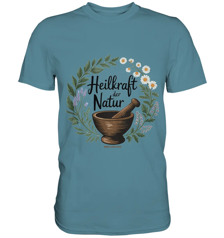 Heilkraft der Natur – Pflanzliches Logo - Premium Shirt Bright Lights Arts