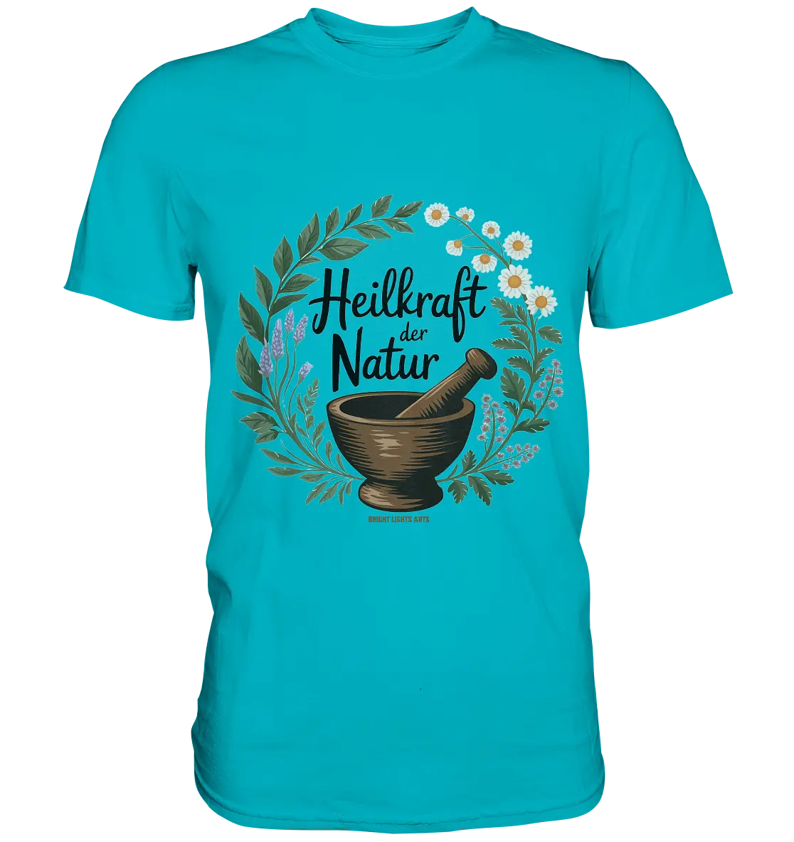 Heilkraft der Natur – Pflanzliches Logo - Premium Shirt Bright Lights Arts