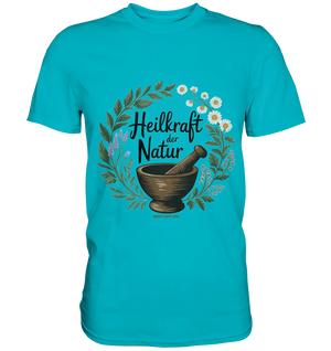 Heilkraft der Natur – Pflanzliches Logo - Premium Shirt Bright Lights Arts
