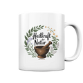 Heilkraft der Natur – Pflanzliches Logo - Tasse glossy Bright Lights Arts