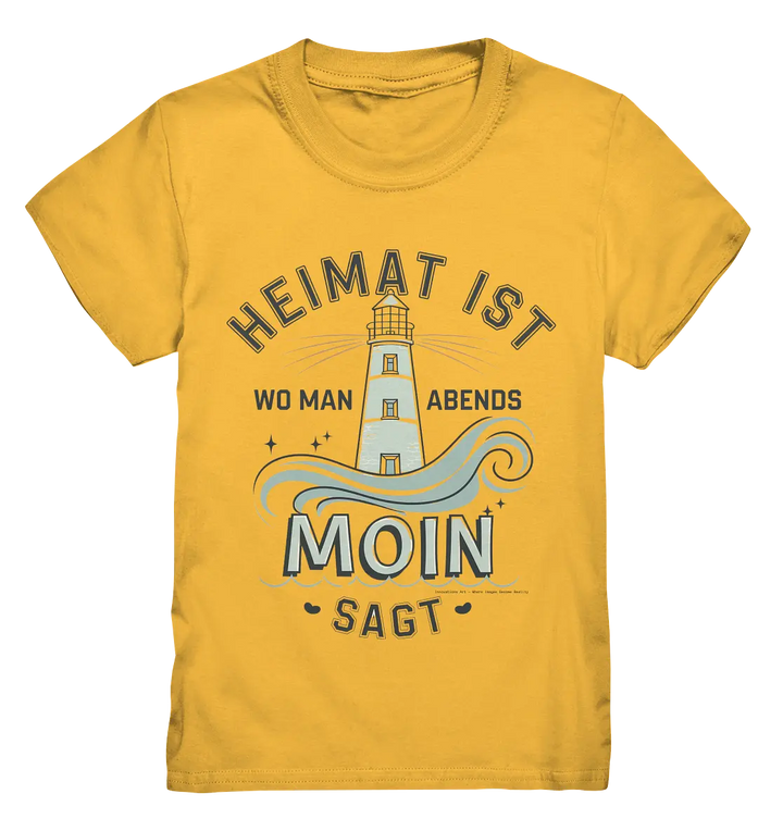 Heimat ist, wo man Moin sagt der Leuchtturm - Kids Premium Shirt Bright Lights Arts