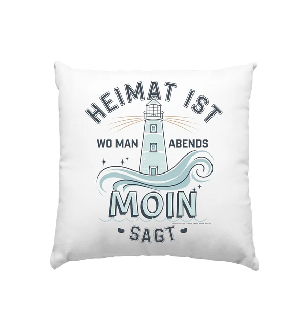 Heimat ist, wo man Moin sagt der Leuchtturm - Kissen 40x40cm Bright Lights Arts