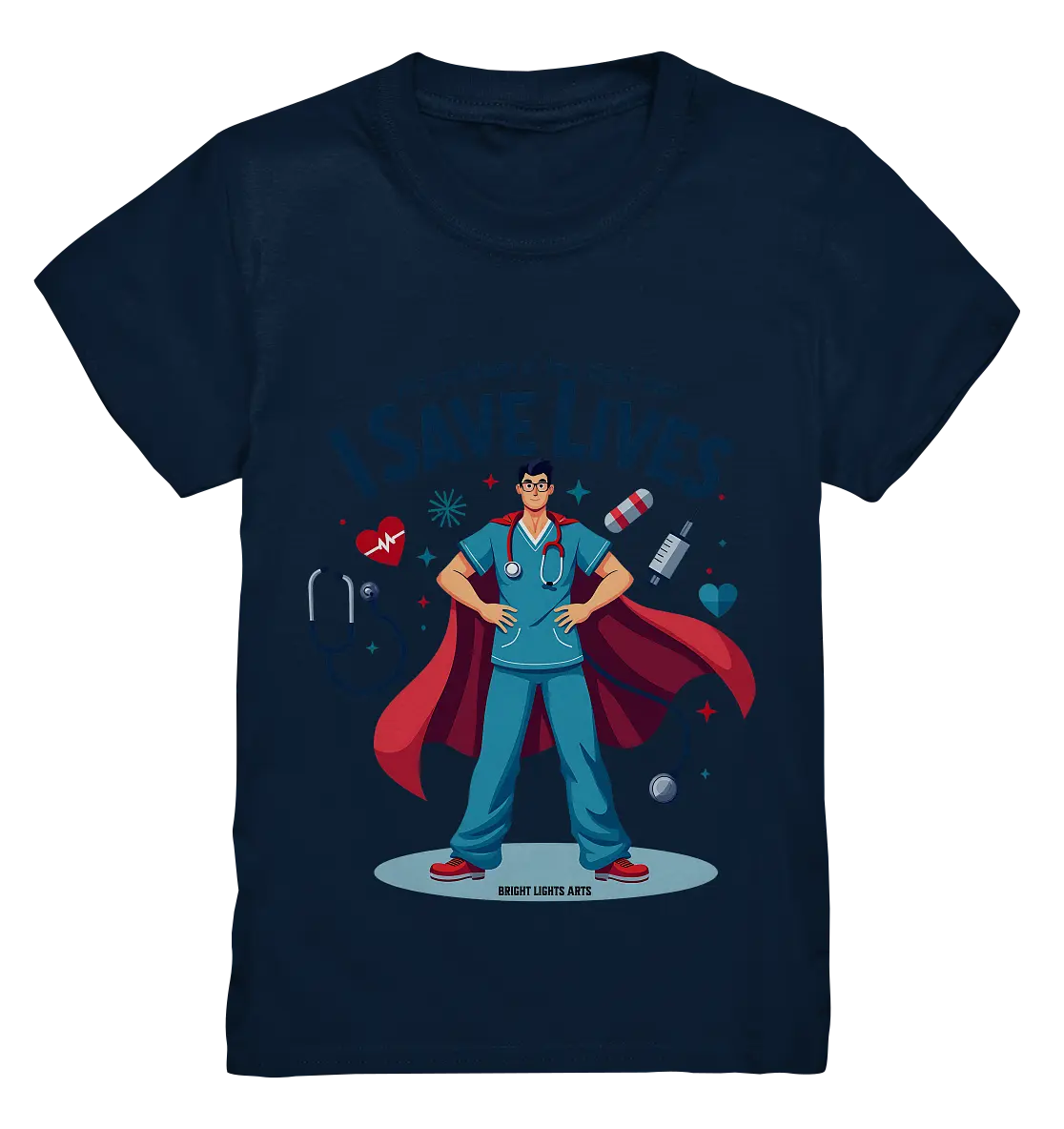 Heldenhafter Gesundheitsversorger im Superheldenstil I SAVE LIVES - Kids Premium Shirt Bright Lights Arts