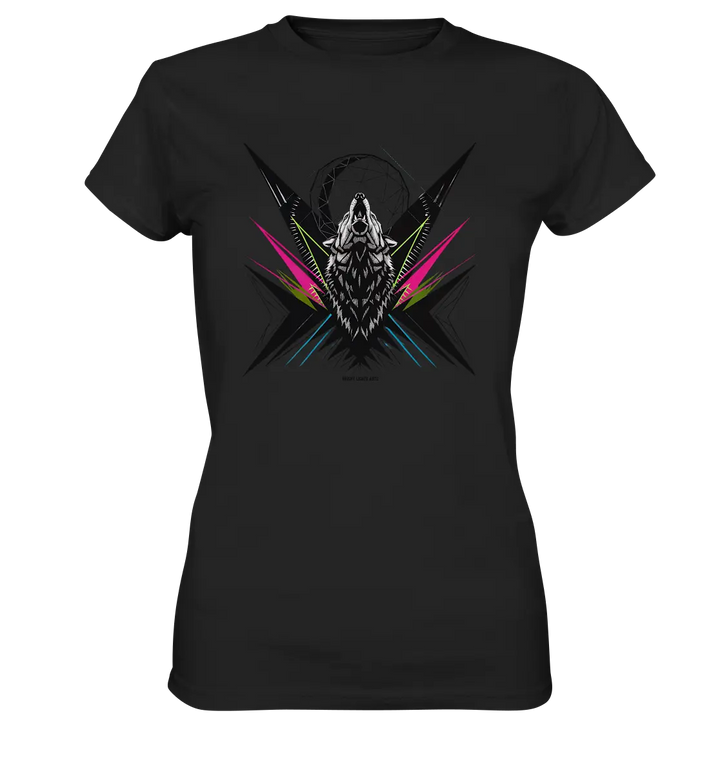 Heulender Wolf – Geometrisches Kunstwerk - Ladies Premium Shirt Bright Lights Arts