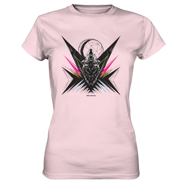 Heulender Wolf – Geometrisches Kunstwerk - Ladies Premium Shirt Bright Lights Arts