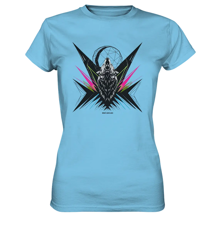 Heulender Wolf – Geometrisches Kunstwerk - Ladies Premium Shirt Bright Lights Arts