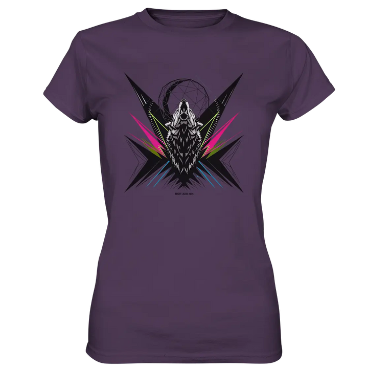 Heulender Wolf – Geometrisches Kunstwerk - Ladies Premium Shirt Bright Lights Arts