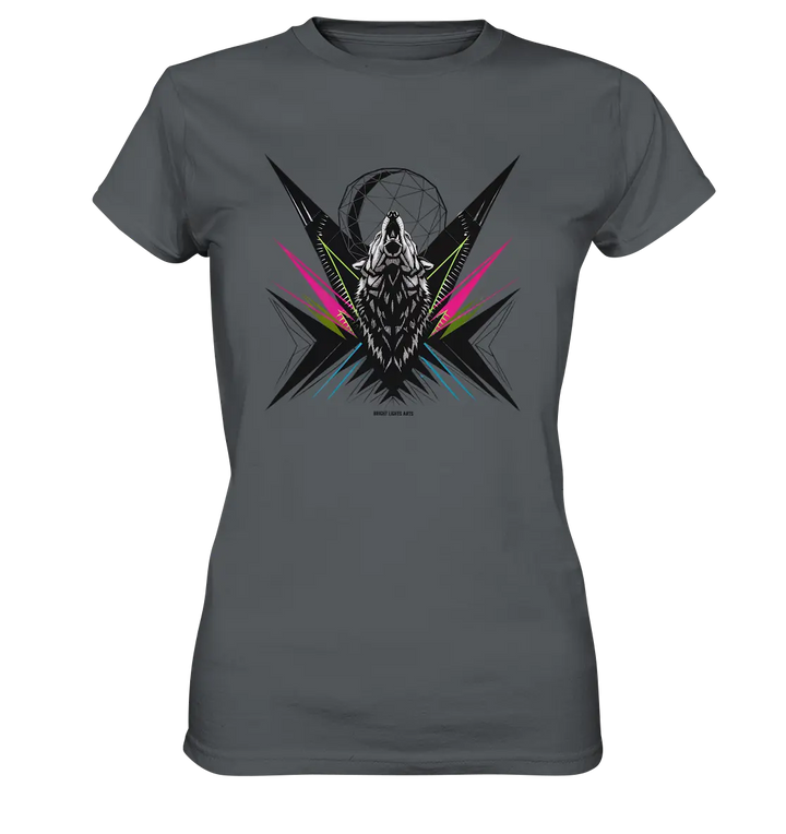 Heulender Wolf – Geometrisches Kunstwerk - Ladies Premium Shirt Bright Lights Arts