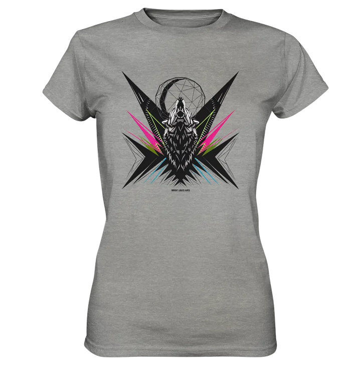 Heulender Wolf – Geometrisches Kunstwerk - Ladies Premium Shirt Bright Lights Arts