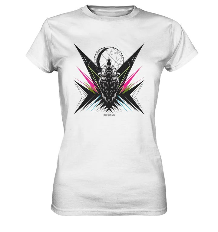 Heulender Wolf – Geometrisches Kunstwerk - Ladies Premium Shirt Bright Lights Arts