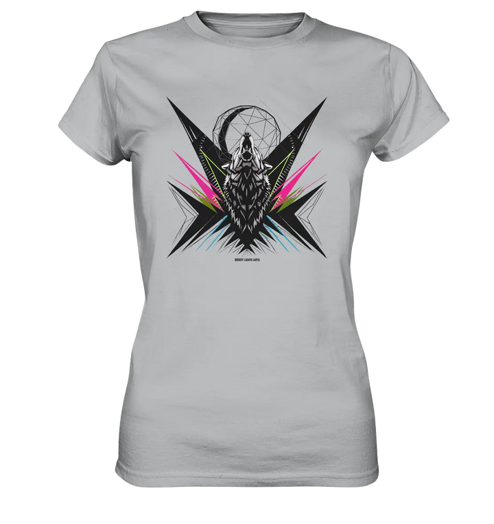 Heulender Wolf – Geometrisches Kunstwerk - Ladies Premium Shirt Bright Lights Arts
