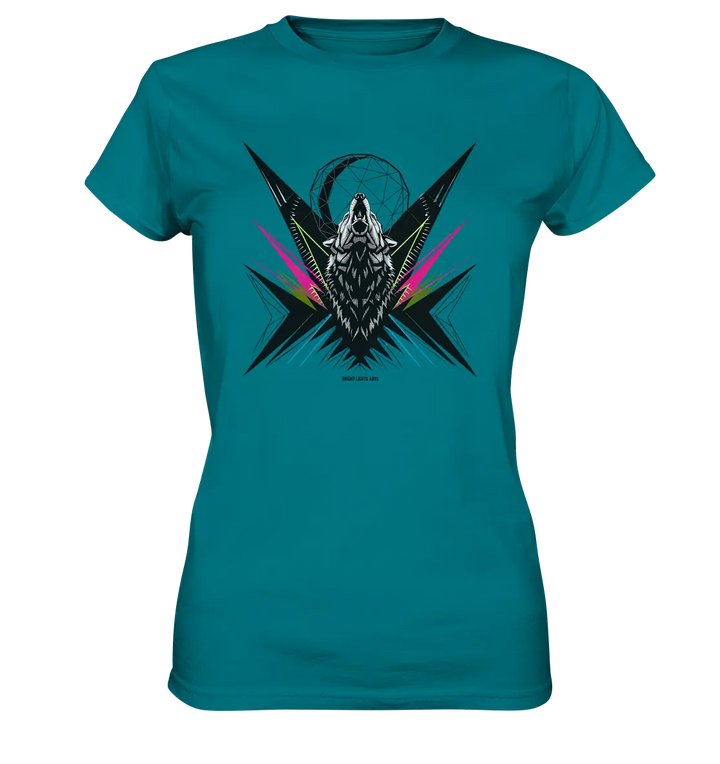 Heulender Wolf – Geometrisches Kunstwerk - Ladies Premium Shirt Bright Lights Arts