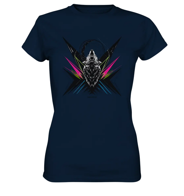 Heulender Wolf – Geometrisches Kunstwerk - Ladies Premium Shirt Bright Lights Arts