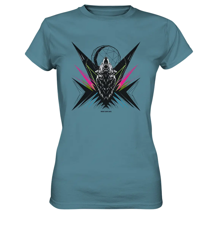 Heulender Wolf – Geometrisches Kunstwerk - Ladies Premium Shirt Bright Lights Arts