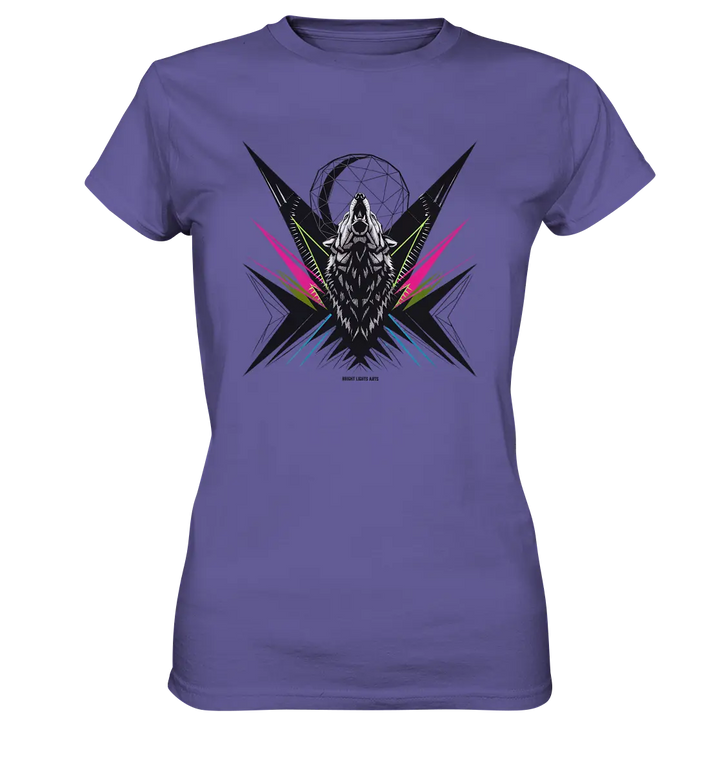 Heulender Wolf – Geometrisches Kunstwerk - Ladies Premium Shirt Bright Lights Arts
