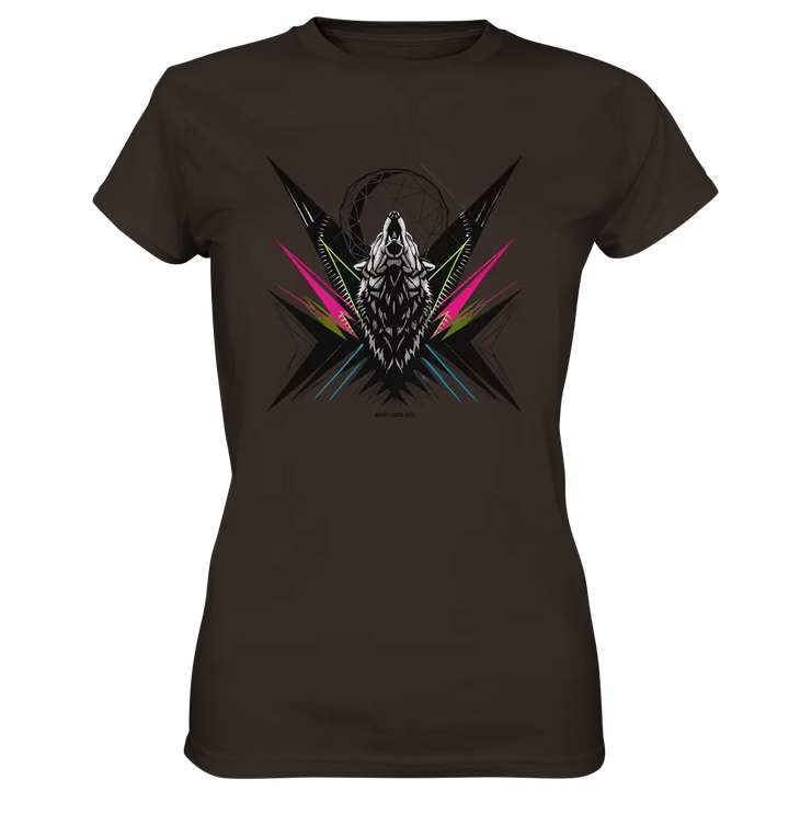 Heulender Wolf – Geometrisches Kunstwerk - Ladies Premium Shirt Bright Lights Arts