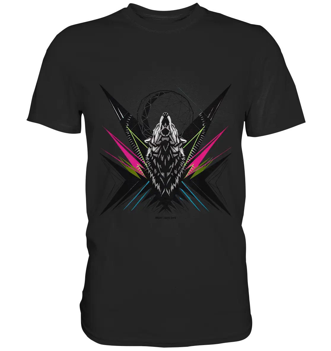 Heulender Wolf – Geometrisches Kunstwerk - Premium Shirt Bright Lights Arts