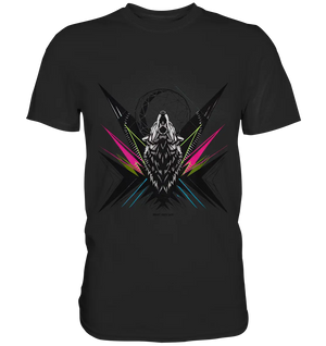 Heulender Wolf – Geometrisches Kunstwerk - Premium Shirt Bright Lights Arts