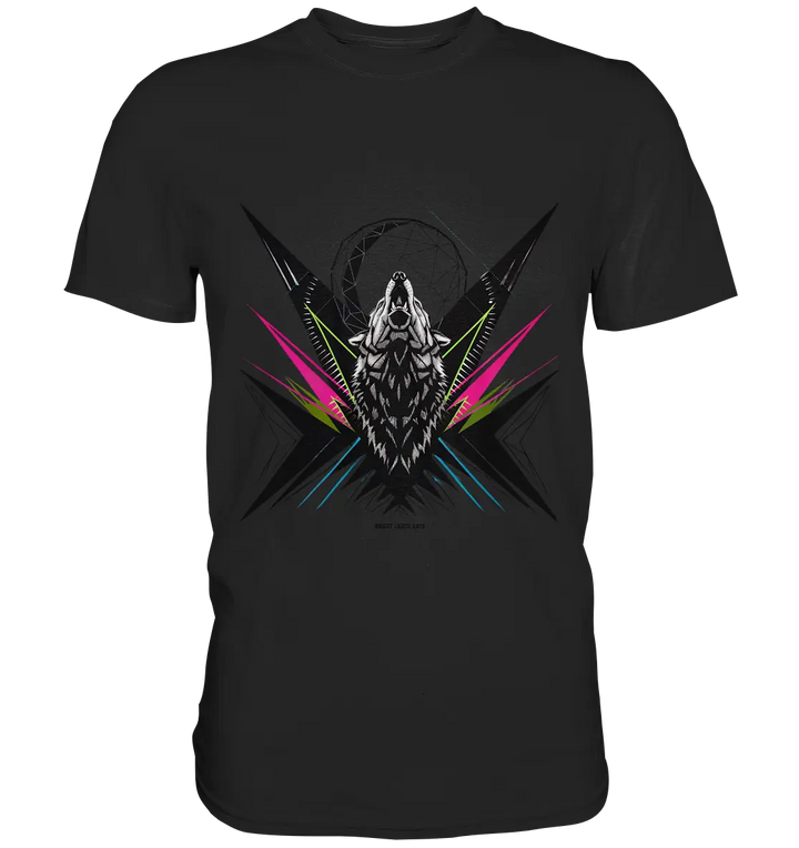Heulender Wolf – Geometrisches Kunstwerk - Premium Shirt Bright Lights Arts