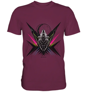 Heulender Wolf – Geometrisches Kunstwerk - Premium Shirt Bright Lights Arts