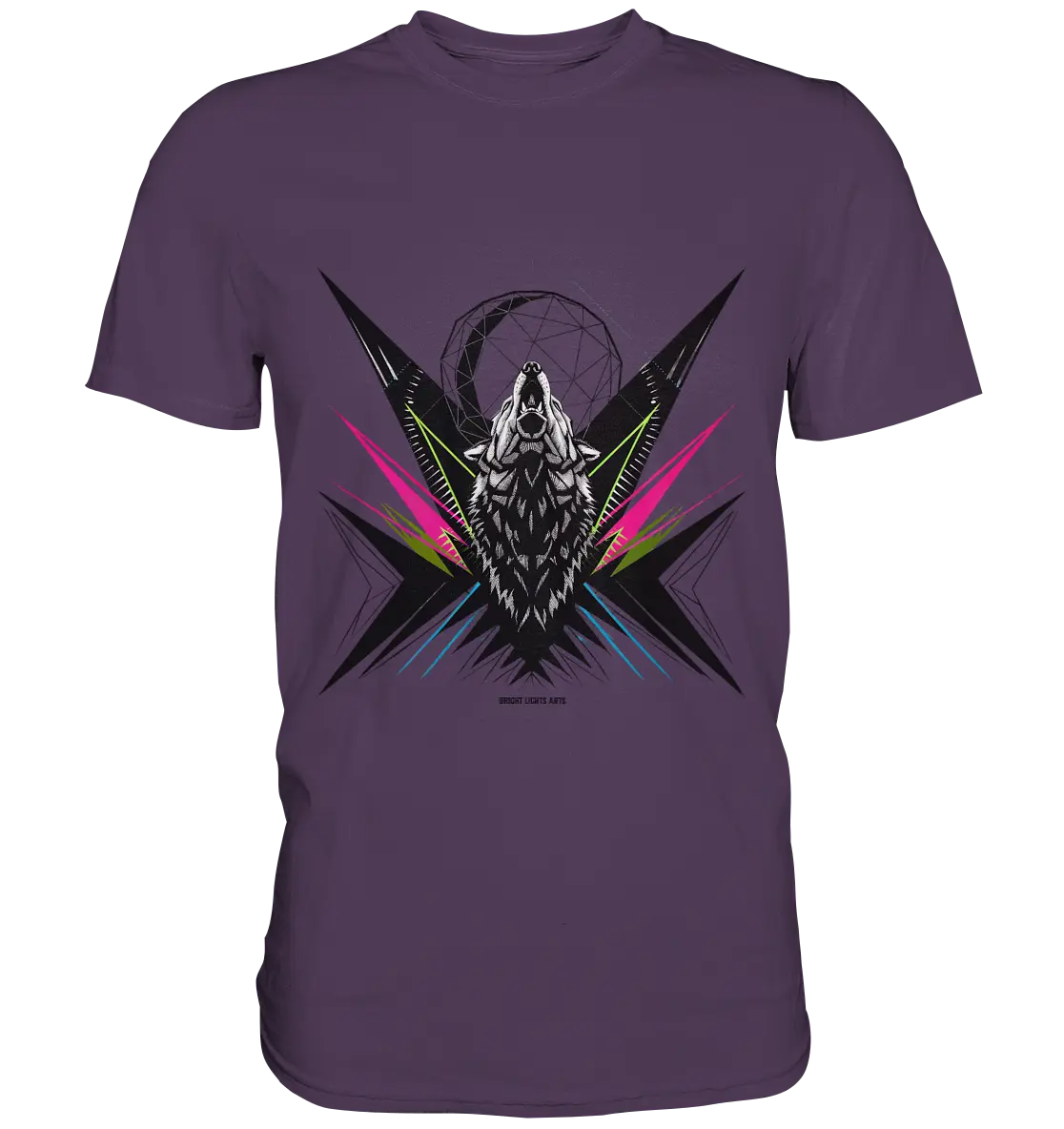 Heulender Wolf – Geometrisches Kunstwerk - Premium Shirt Bright Lights Arts
