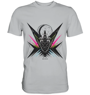 Heulender Wolf – Geometrisches Kunstwerk - Premium Shirt Bright Lights Arts